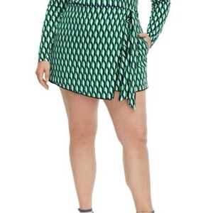 Diane von Furstenberg DVF X Target Side Wrap Arrow Geo Green Skort 2X